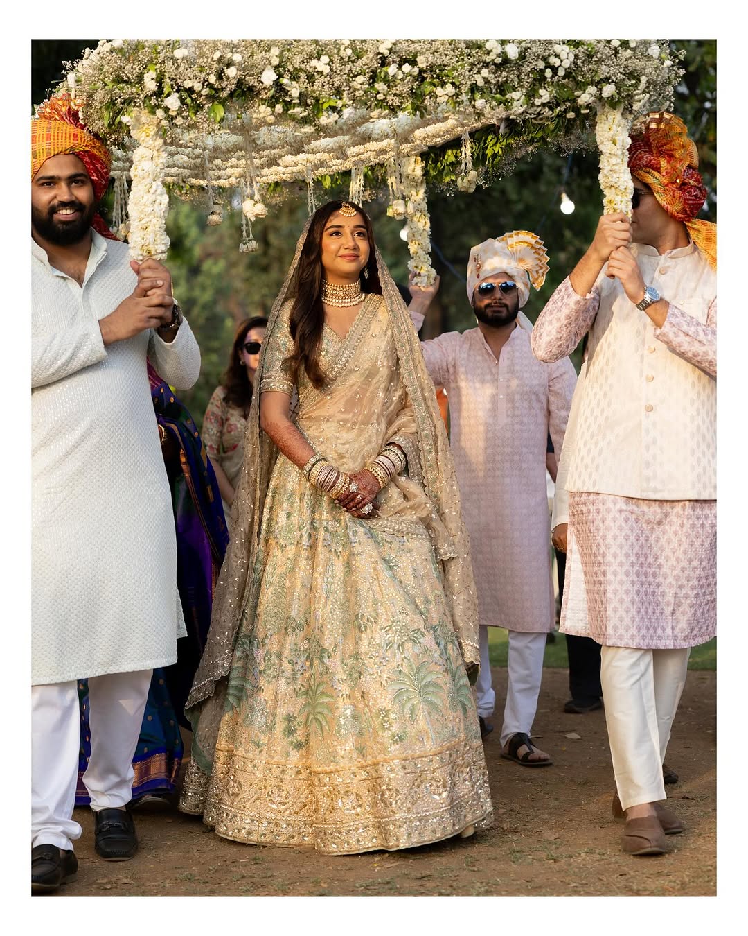 Prajakta Koli's wedding day lehenga was designed by Anita Dongre (Anita Dongre/Instagram)